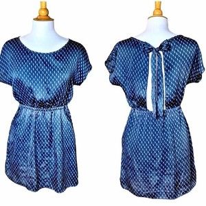 FINAL TOUCH Blue Open Back Cutout  Open Back Mini Dress - Medium